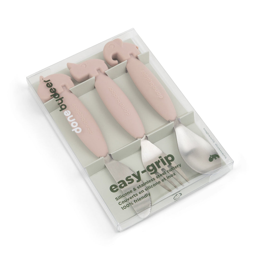 Easy - grip cutlery set Deer friends Powder - Bestek en rietjes Done by Deer - In den Olifant