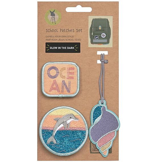 School Patches Set Dolphin Ocean Edition