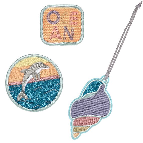 School Patches Set Dolphin Ocean Edition