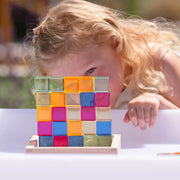 Edelsteen Kubus Spiegeltray met 25 blokjes - Open ended speelgoed Tickit - In den Olifant