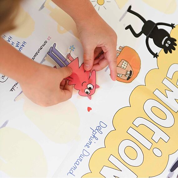 Educatieve Discovery Poster + 43 Stickers How Do You Feel? | 3 - 7 Jaar - Stickers en stickersets Poppik - In den Olifant