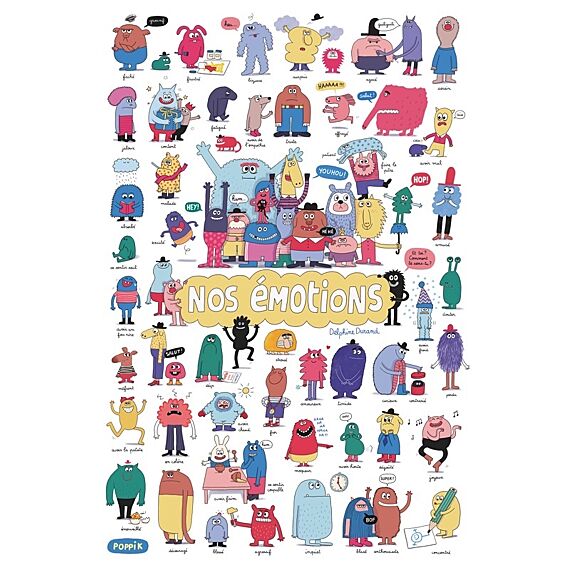 Educatieve Discovery Poster + 43 Stickers How Do You Feel? | 3 - 7 Jaar - Stickers en stickersets Poppik - In den Olifant