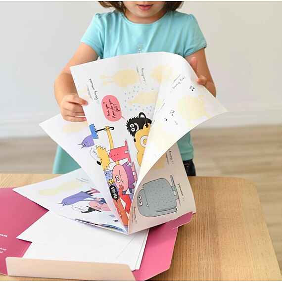 Educatieve Discovery Poster + 43 Stickers How Do You Feel? | 3 - 7 Jaar - Stickers en stickersets Poppik - In den Olifant