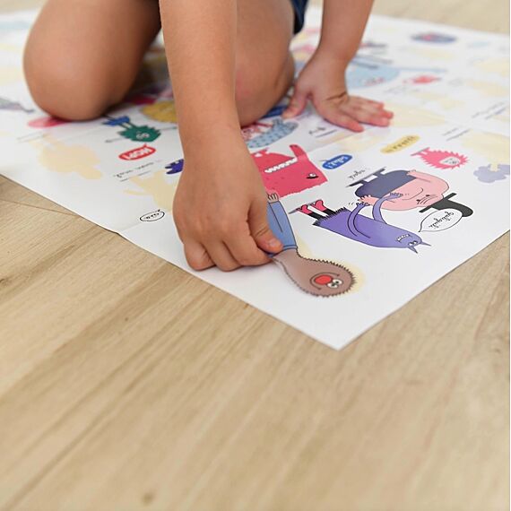 Educatieve Discovery Poster + 43 Stickers How Do You Feel? | 3 - 7 Jaar - Stickers en stickersets Poppik - In den Olifant