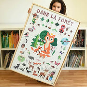 Educatieve Xxl Poster + 60 Stickers Woodland | 7 - 12 Jaar - Stickers en stickersets Poppik - In den Olifant