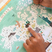 Educatieve Xxl Poster + 71 Stickers World Tour | 7 - 12 Jaar - Stickers en stickersets Poppik - In den Olifant