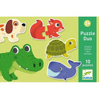 Eerste legpuzzels Puzzle Duo Dieren - 10 x 2 stukjes - Eerste legpuzzels Djeco - In den Olifant