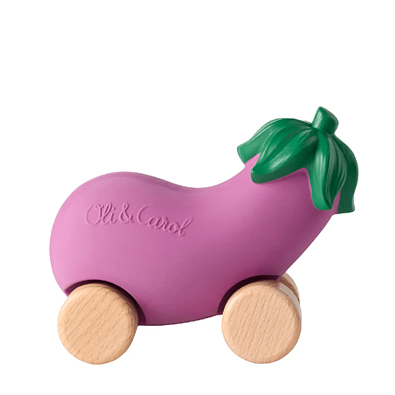 Speelgoedvoertuig | Emma The Eggplant Baby Car Toy