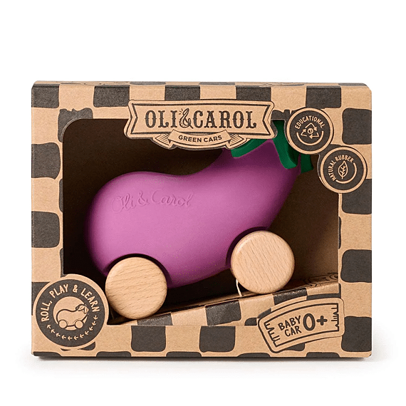 Speelgoedvoertuig | Emma The Eggplant Baby Car Toy