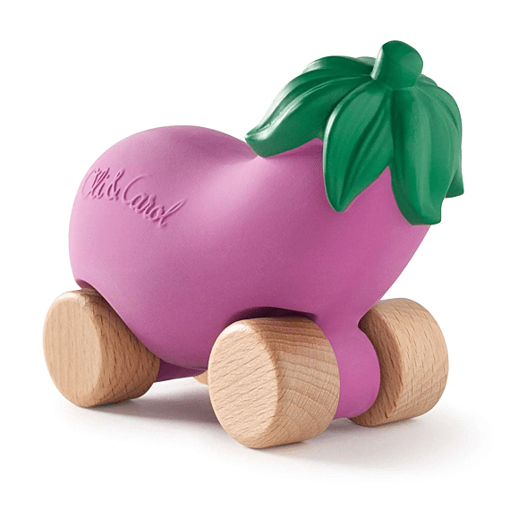 Speelgoedvoertuig | Emma The Eggplant Baby Car Toy