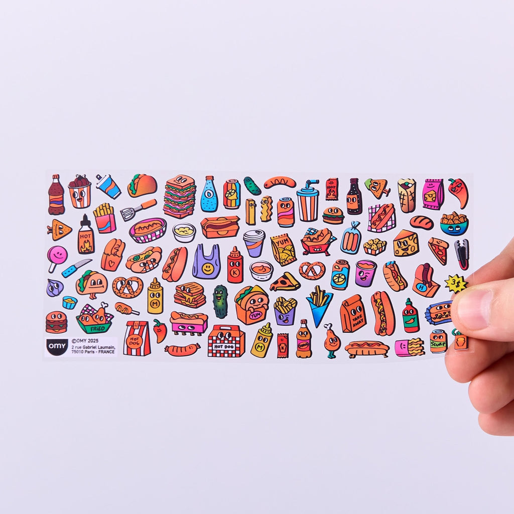 Fabulous Stickers Boutique Hot Dog Shop - 100+ stickers - Stickers en stickersets Omy - In den Olifant