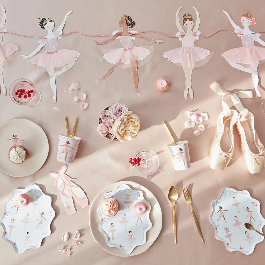 Feestborden Ballerina Plates - set van 8 - Feestbordjes Meri Meri - In den Olifant