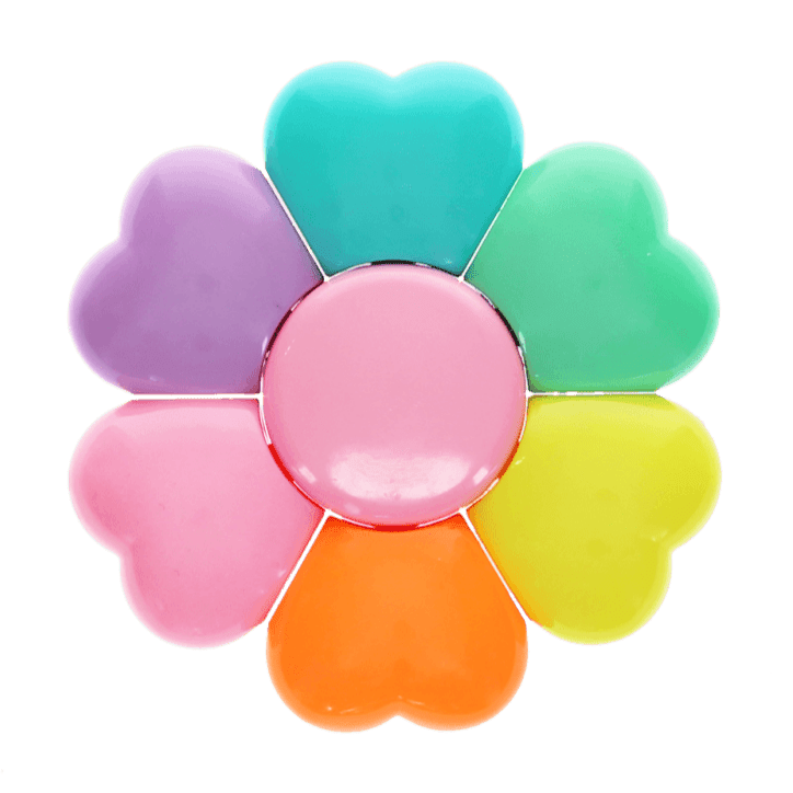 Flower shaped highlighter set - Flower Power - Schrijfwaren REX London - In den Olifant
