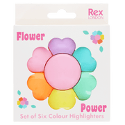 Flower shaped highlighter set - Flower Power - Schrijfwaren REX London - In den Olifant