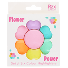 Flower shaped highlighter set - Flower Power - Schrijfwaren REX London - In den Olifant