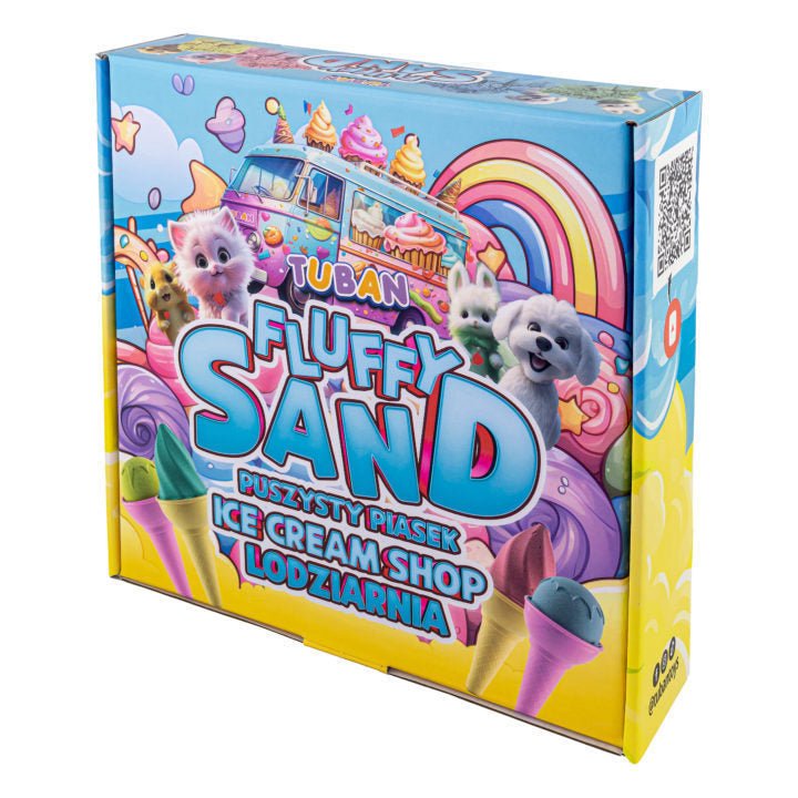 Fluffy Sand Ice Cream Shop - 4 kleuren speelzand en accessoires - Speelzand Tuban - In den Olifant