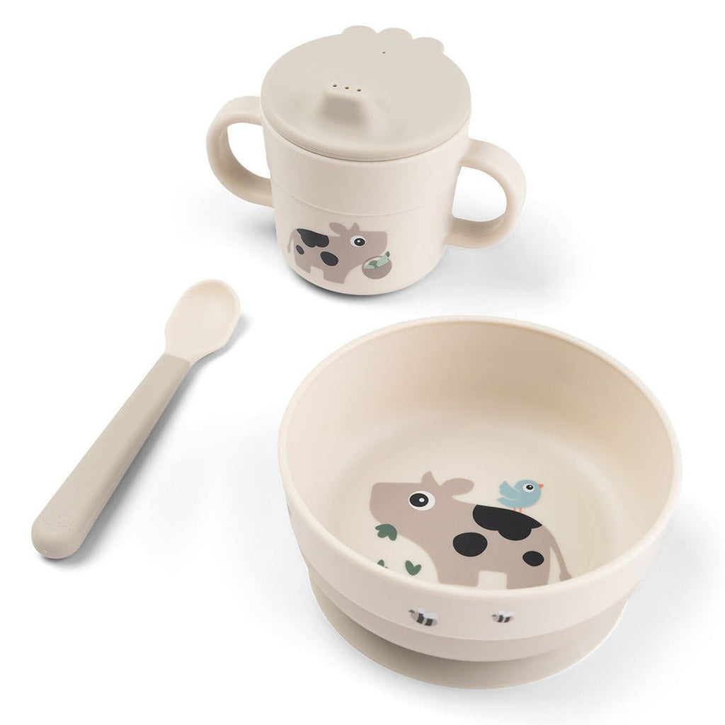 Foodie first meal set suction Tiny farm Sand - Aan tafel Done by Deer - In den Olifant