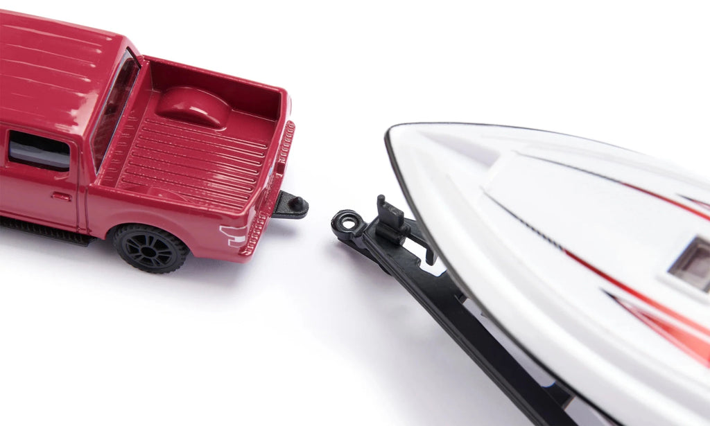 Ford F150 met speedboot 1:55 - Auto's en voertuigen Siku - In den Olifant