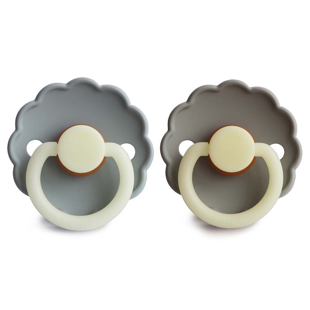 Frigg Latex Pacifiers Daisy Night French Grey & Portobello - Set of 2