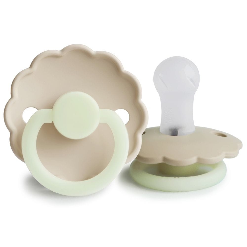 Frigg Silicone Fopspenen Daisy Night Croissant & Cream - Set van 2