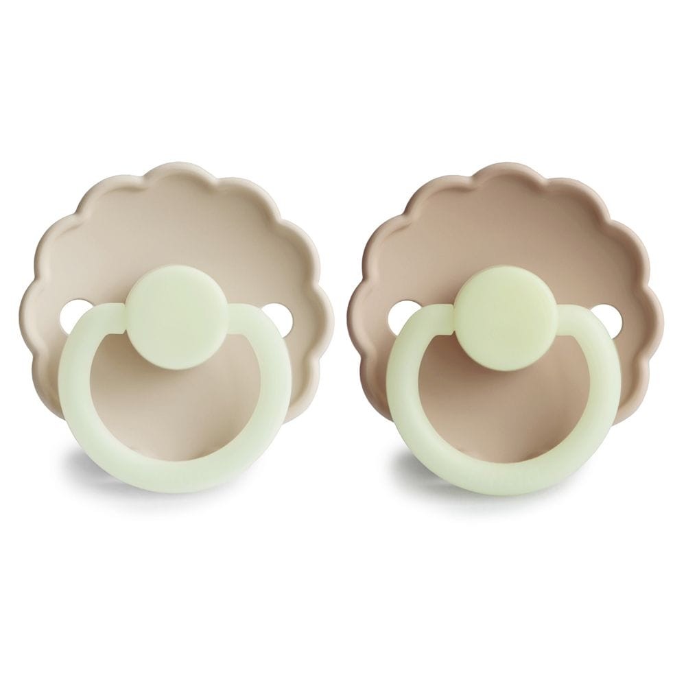Frigg Silicone Fopspenen Daisy Night Croissant & Cream - Set van 2