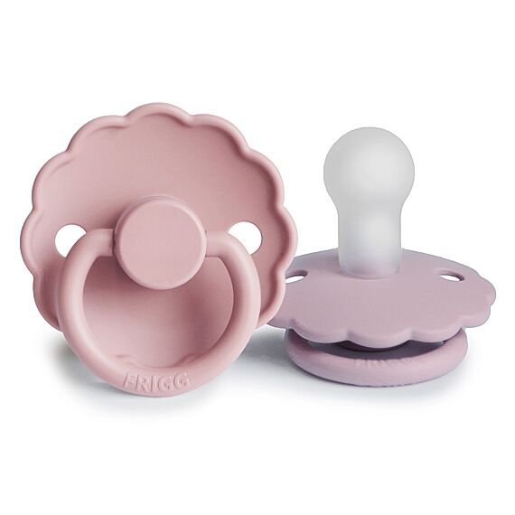 Frigg Daisy Bloom Fopspenen Siliconen Baby Pink/Soft Lilac - Set Van 2 - Fopspeentjes Frigg - In den Olifant