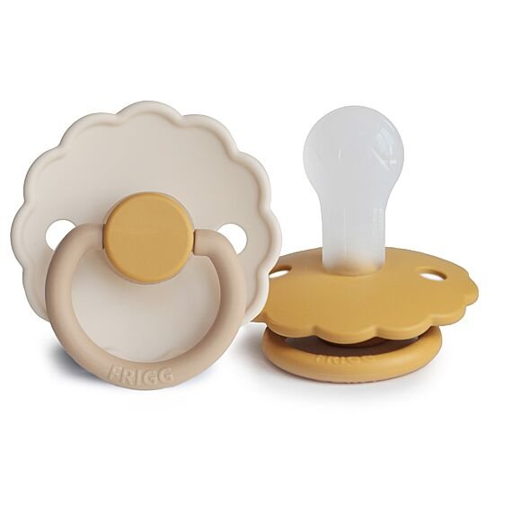 Frigg Daisy Blooming Fopspenen Siliconen Chamomile Honey Gold - Set Van 2 - Fopspeentjes Frigg - In den Olifant