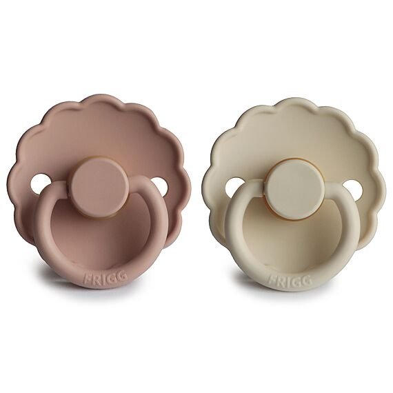 Frigg Daisy Fopspenen Latex Cream/Blush - Set Van 2 - Fopspeentjes Frigg - In den Olifant