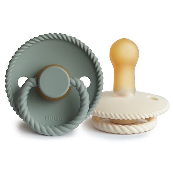 Frigg Rope Fopspenen Latex Cream/Sage - Set Van 2 - Fopspeentjes Frigg - In den Olifant