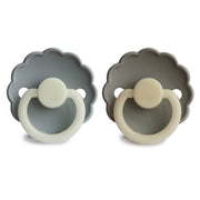 Frigg Silicone Fopspenen Daisy Night French grey & Portobello - Set van 2 - Fopspeentjes Frigg - In den Olifant