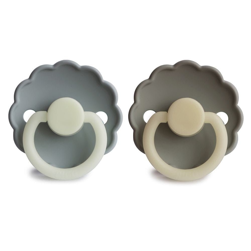 Frigg Silicone Fopspenen Daisy Night French grey & Portobello - Set van 2 - Fopspeentjes Frigg - In den Olifant