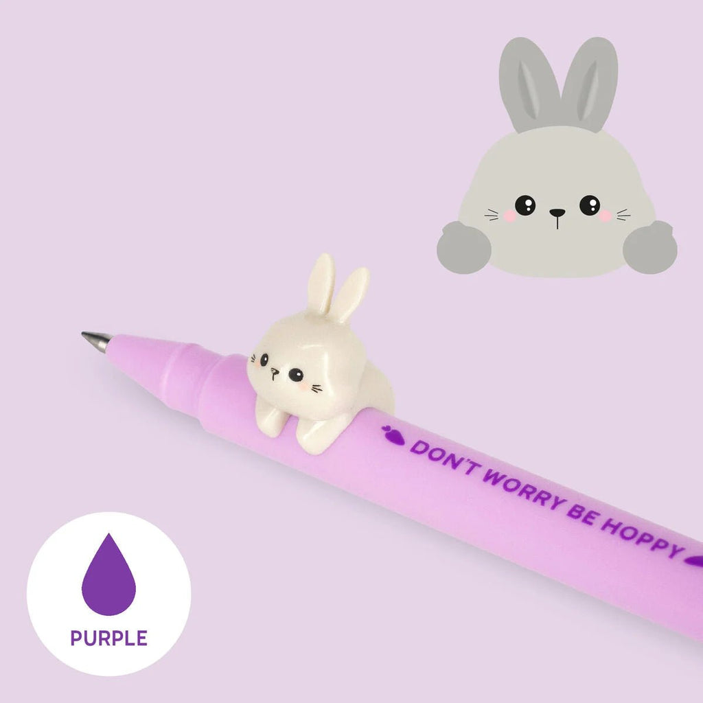 Gel Pen With Animal Decoration Lovely Friends - Bunny - Schrijfwaren Legami - In den Olifant
