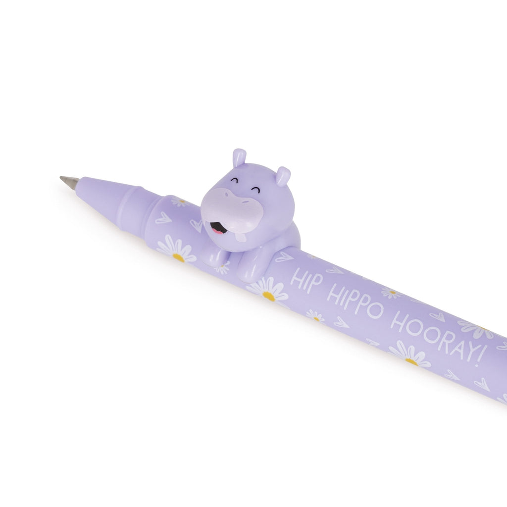 Gel Pen With Animal Decoration Lovely Friends - Hippo - Schrijfwaren Legami - In den Olifant