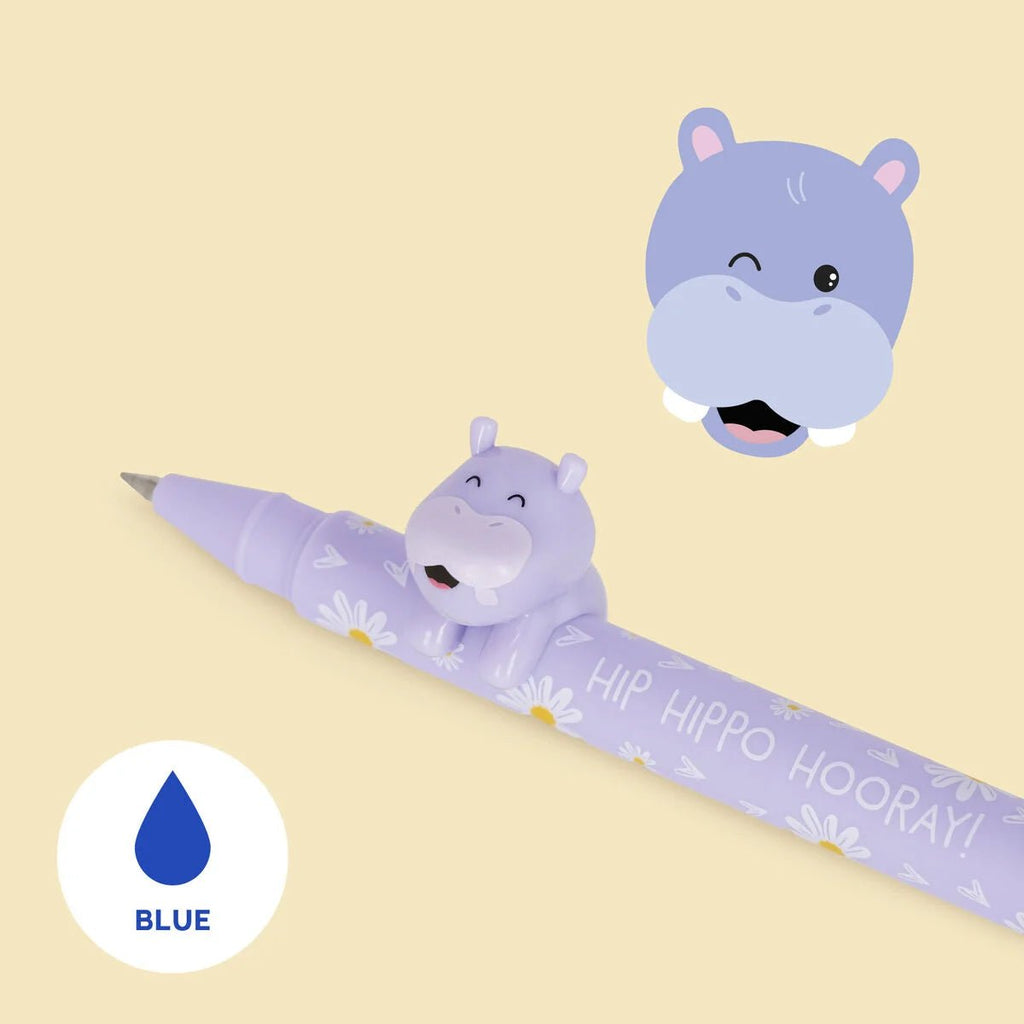Gel Pen With Animal Decoration Lovely Friends - Hippo - Schrijfwaren Legami - In den Olifant