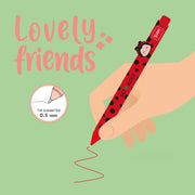 Gel Pen With Animal Decoration Lovely Friends - Ladybug - Schrijfwaren Legami - In den Olifant