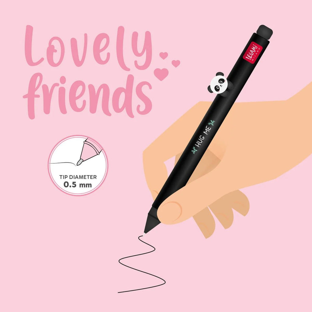Gel Pen With Animal Decoration Lovely Friends - Panda - Schrijfwaren Legami - In den Olifant