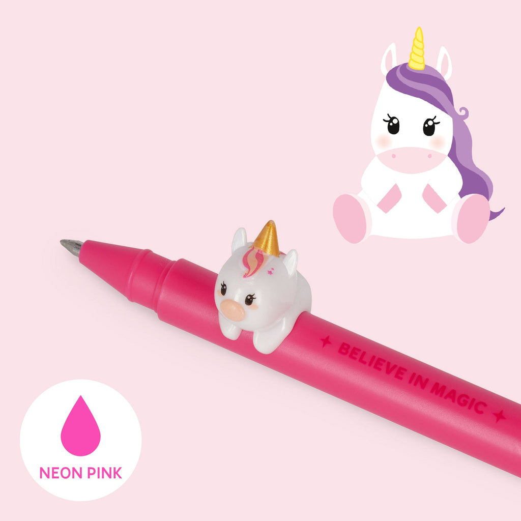 Gel Pen With Animal Decoration - Lovely Friends - Unicorn - Schrijfwaren Legami - In den Olifant