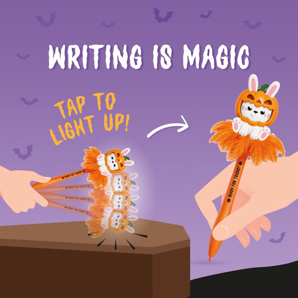 Gelpen met lichtje Writing is Magic - Konijn - Schrijfwaren Legami - In den Olifant