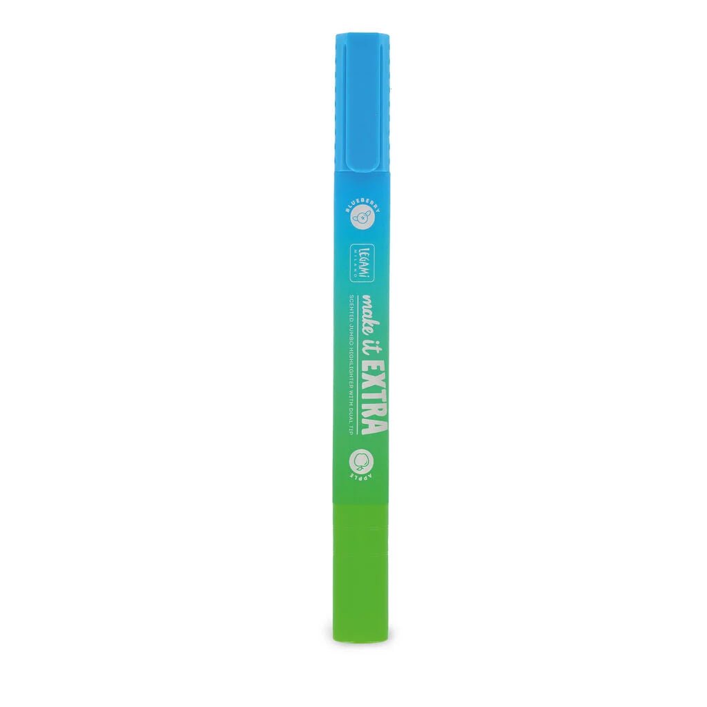 Geurende XL markeerstift Make It Extra Blauw + Groen - 24,5 cm - Schrijfwaren Legami - In den Olifant