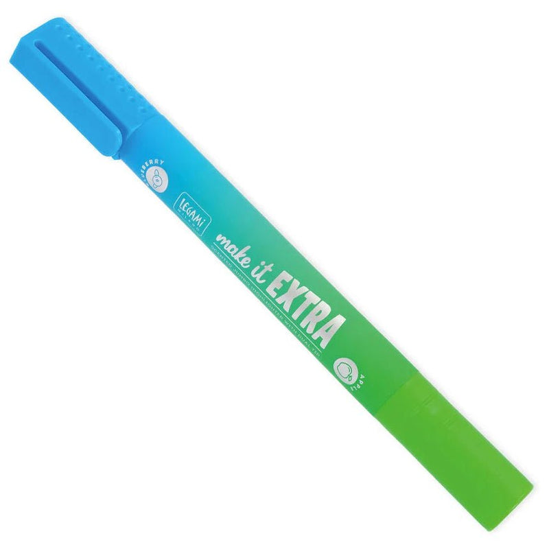 Geurende XL markeerstift Make It Extra Blauw + Groen - 24,5 cm - Schrijfwaren Legami - In den Olifant