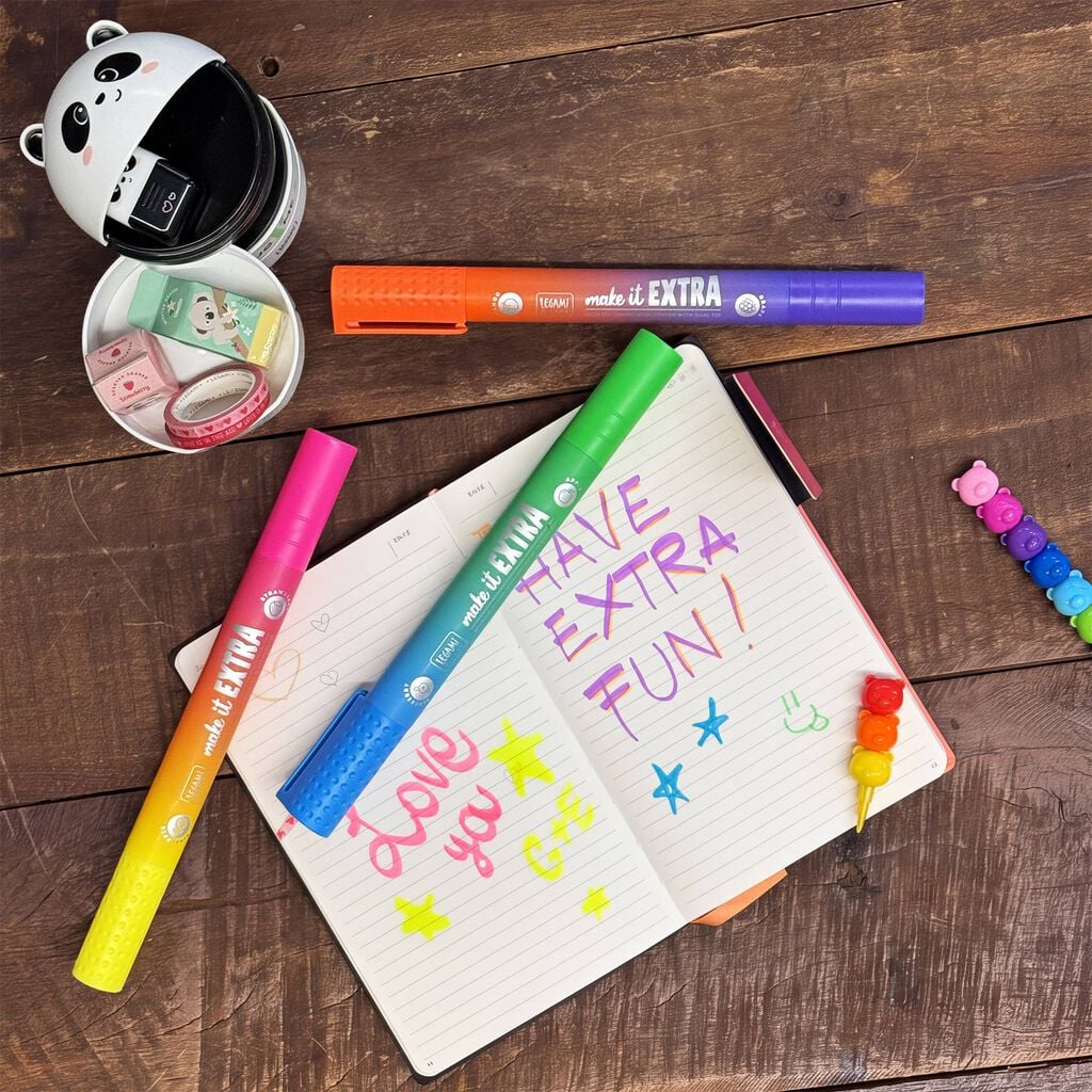 Geurende XL markeerstift Make It Extra Blauw + Groen - 24,5 cm - Schrijfwaren Legami - In den Olifant