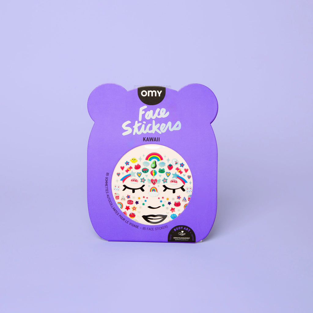 Gezichtstickers Face Stickers Kawai - Kinderschmink en tattoos Omy - In den Olifant