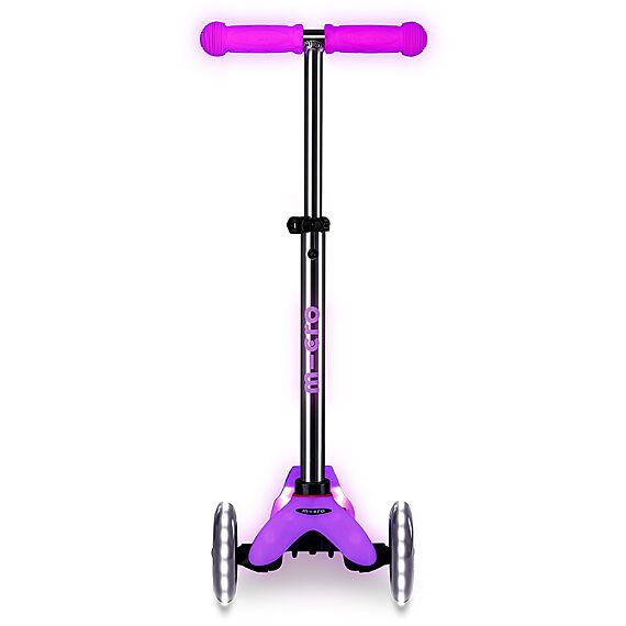 Kinderstep met 3 wielen Mini Micro scooter Deluxe Glow LED Plus Frosty Pink - 2-6 jaar