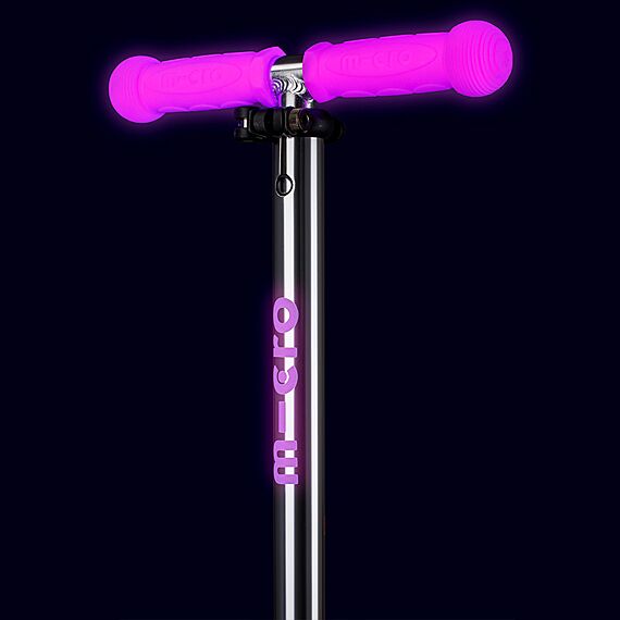 Kinderstep met 3 wielen Mini Micro scooter Deluxe Glow LED Plus Frosty Pink - 2-6 jaar