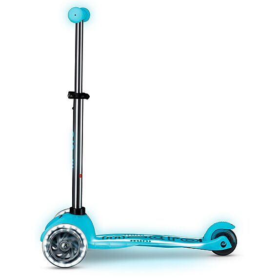 Kinderstep met 3 wielen Mini Micro scooter Deluxe Glow LED Plus Glacier Aqua - 2-6 jaar