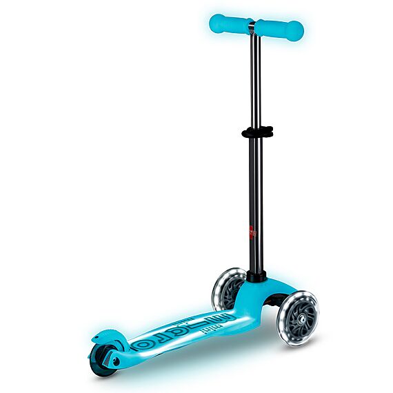 Kinderstep met 3 wielen Mini Micro scooter Deluxe Glow LED Plus Glacier Aqua - 2-6 jaar