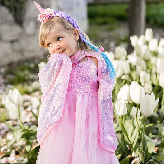 Glitter Verkleedcape - Pink Sequins Cape - Verkleedcapes Great Pretenders - In den Olifant