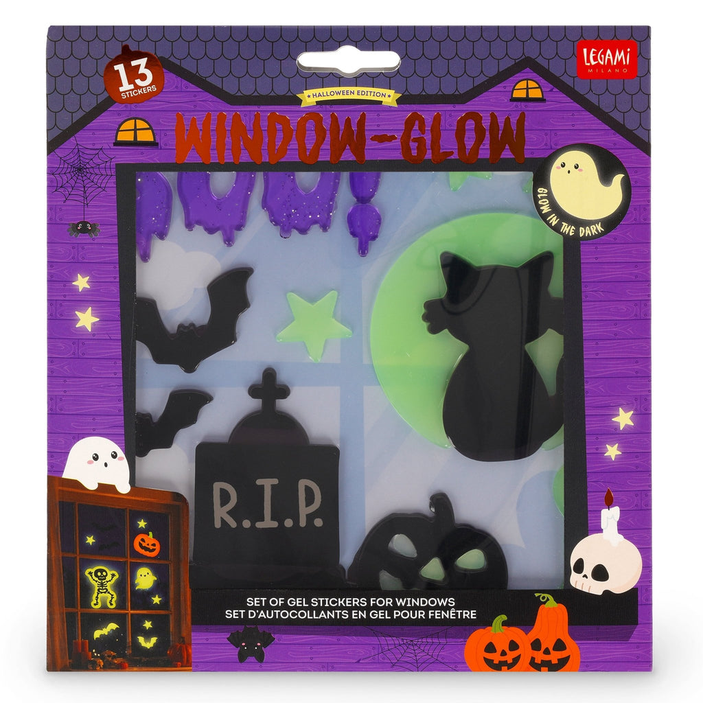 Glow-in-the-dark raamstickers Window-Glow - Boo! - Stickers en stickersets Legami - In den Olifant