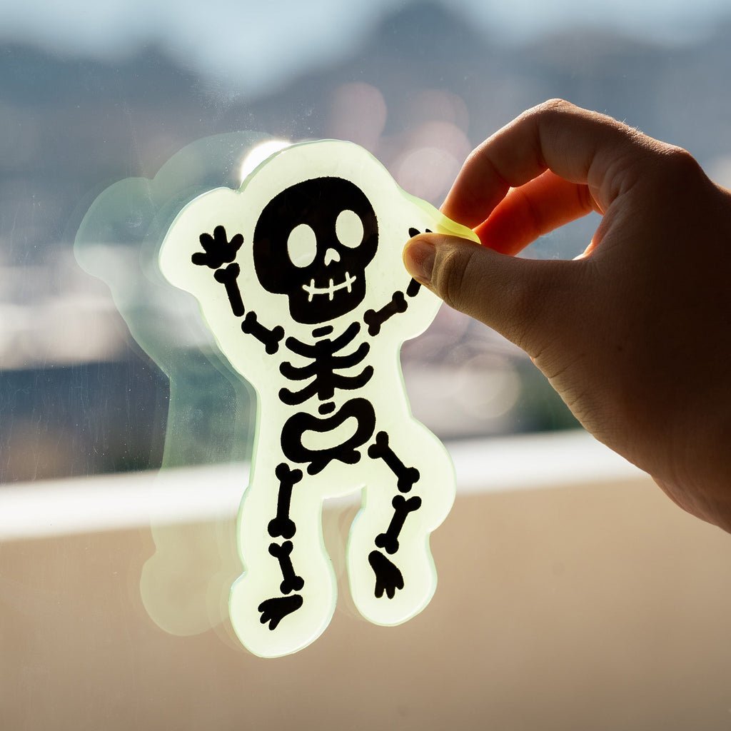 Glow-in-the-dark raamstickers Window-Glow - Skelet - Stickers en stickersets Legami - In den Olifant