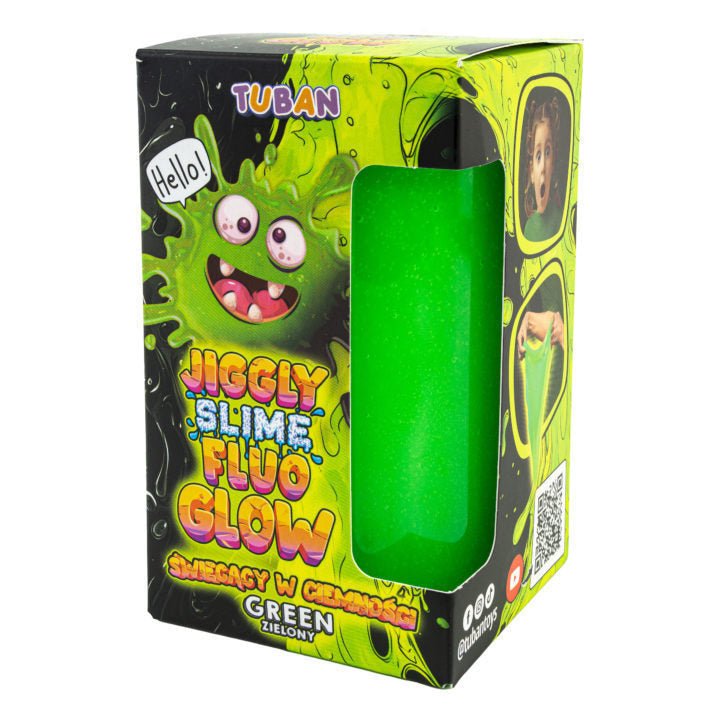 Glow in the dark slijm Jiggly Fluo Glow groen - 430 g - Sensorisch speelgoed Tuban - In den Olifant